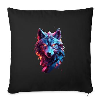 Wolf - Sofa pillowcase 17,3'' x 17,3'' (45 x 45 cm) - black - Front