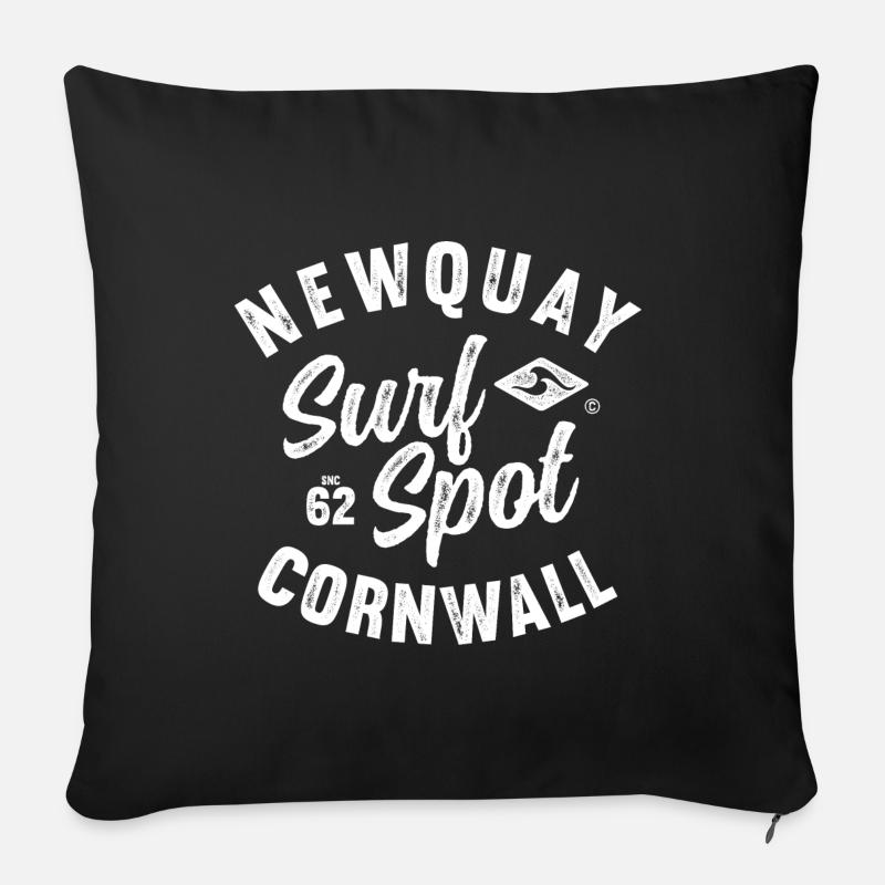 CORNWALL NEWQUAY SURF DESIGN GESTEMPELT - Sofakissenbezug 45 x 45 cm - Schwarz