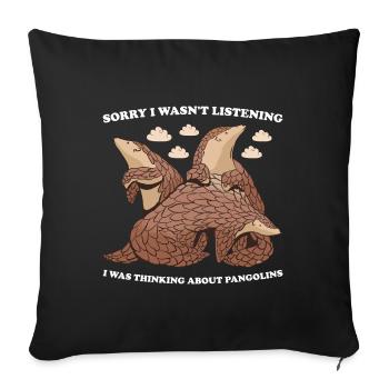 Désolé de ne pas écouter Pangolin - Housse de coussin décorative 45 x 45 cm - noir - Devant