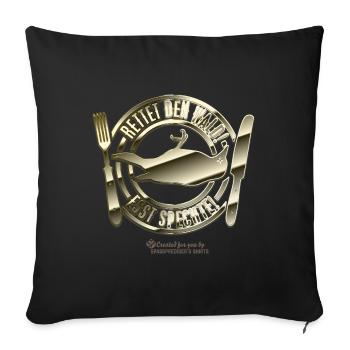 Forstwirt Spruch Esst Spechte - Sofakissenbezug 45 x 45 cm - Schwarz - Vorne