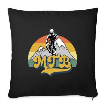 Vélo de montagne Cyclisme Cyclisme Cyclisme - Housse de coussin décorative 45 x 45 cm - noir - Devant