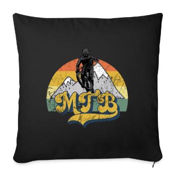 Vélo de montagne Cyclisme Cyclisme Cyclisme - Housse de coussin décorative 45 x 45 cm - noir - Devant