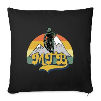 Vélo de montagne Cyclisme Cyclisme Cyclisme - Housse de coussin décorative 45 x 45 cm - noir - Devant