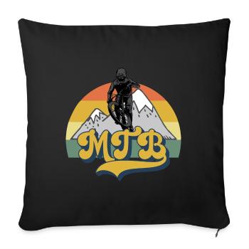 Vélo de montagne Cyclisme Cyclisme Cyclisme - Housse de coussin décorative 45 x 45 cm - noir - Devant