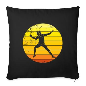 Fencing épée fencing retro sunset fencer - Sofa pillowcase 17,3'' x 17,3'' (45 x 45 cm) - black - Front