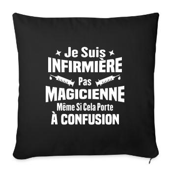 Je suis une infirmière pas magicienne - Housse de coussin décorative 45 x 45 cm - noir - Devant