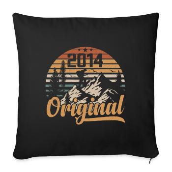 Original 2014 Retro 2014 Jahrgang 2014 Jubiläum - Sofakissenbezug 45 x 45 cm - Schwarz - Vorne