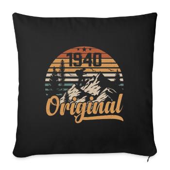 Original 1940's Retro 1940's Vintage 1940's Anniversary - Sofa pillowcase 17,3'' x 17,3'' (45 x 45 cm) - black - Front