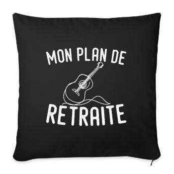 Mon Plan de Retraite la Guitare - Cadeau Guitare - Housse de coussin décorative 45 x 45 cm - noir - Devant