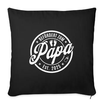Promu au Papa Est. 2025 - Housse de coussin décorative 45 x 45 cm - noir - Devant