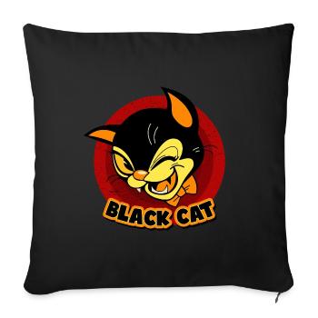 Smart Black Cat - Sofa pillowcase 17,3'' x 17,3'' (45 x 45 cm) - black - Front