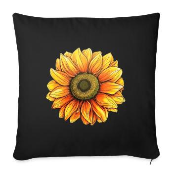 Sunflower - Sofa pillowcase 17,3'' x 17,3'' (45 x 45 cm) - black - Front