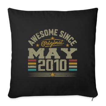 Vintage May 2010 May 2010 Born in May 2010 Original - Sofa pillowcase 17,3'' x 17,3'' (45 x 45 cm) - black - Front