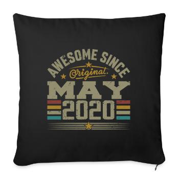 Vintage May 2020 May 2020 Born in May 2020 Original - Sofa pillowcase 17,3'' x 17,3'' (45 x 45 cm) - black - Front