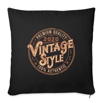 Vintage 2020 Cadeau D'anniversaire 2020 Rétro 2020 - Housse de coussin décorative 45 x 45 cm - noir - Devant