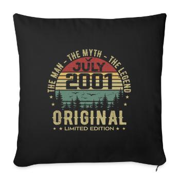 July 2001 Birthday Gift Born in July - Sofa pillowcase 17,3'' x 17,3'' (45 x 45 cm) - black - Front