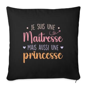 Mistress and Princess - Formidable Mistress - Sofa pillowcase 17,3'' x 17,3'' (45 x 45 cm) - black - Front