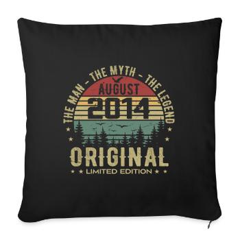 Légende Depuis Août 2014 Cadeau Anniversaire 2014 - Housse de coussin décorative 45 x 45 cm - noir - Devant