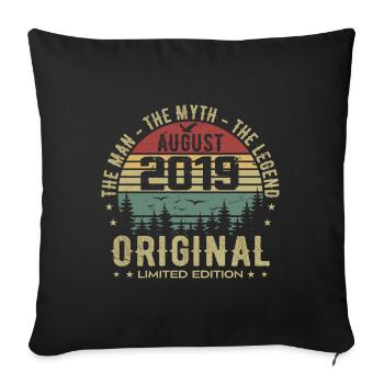 Légende Depuis Août 2019 Cadeau Anniversaire 2019 - Housse de coussin décorative 45 x 45 cm - noir - Devant