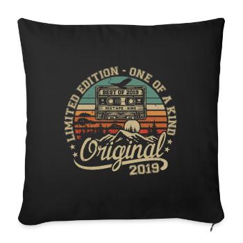 Vintage 2019 Birthday Gift 2019 Retro 2019 - Sofa pillowcase 17,3'' x 17,3'' (45 x 45 cm) - black - Front