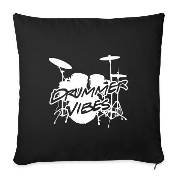 Batteur Vibes Batterie Musique - Housse de coussin décorative 45 x 45 cm - noir - Devant