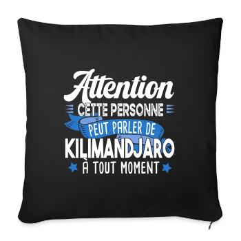 Kilimandjaro 2022 Montagne Tanzanie Afrique - Housse de coussin décorative 45 x 45 cm - noir - Devant