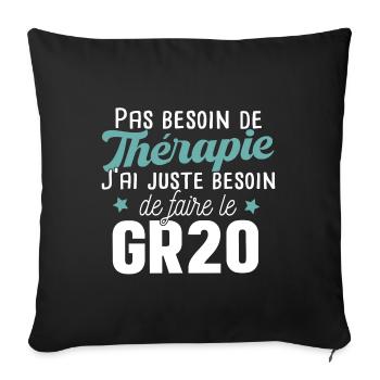 GR20 Corse Randonnée Sport Marathon Cadeau T-shirt - Housse de coussin décorative 45 x 45 cm - noir - Devant