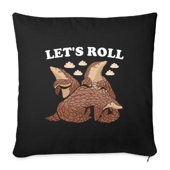 Roulons Pangolin - Housse de coussin décorative 45 x 45 cm - noir - Devant