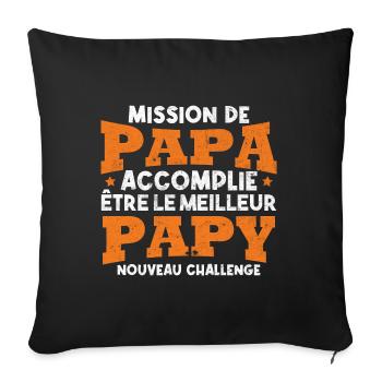Nouveau challenge être meilleur papy, Futur papy - Housse de coussin décorative 45 x 45 cm - noir - Devant
