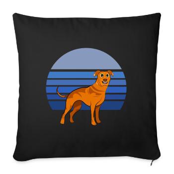 Rhodesian Ridgeback Dog Retro Blue - Sofa pillowcase 17,3'' x 17,3'' (45 x 45 cm) - black - Front