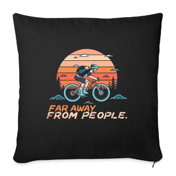 Mountainbiking - Sofakissenbezug 45 x 45 cm - Schwarz - Vorne