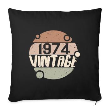 Vintage 1974 Retro Gifts 1974 Vintage 1974 - Sofa pillowcase 17,3'' x 17,3'' (45 x 45 cm) - black - Front