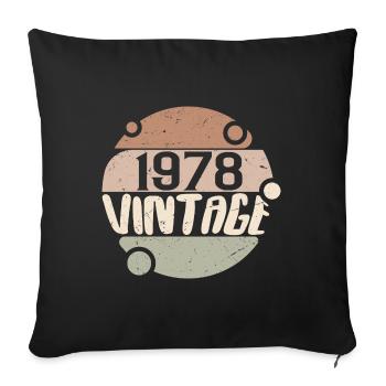 Vintage 1978 Retro Gifts 1978 Vintage 1978 - Sofa pillowcase 17,3'' x 17,3'' (45 x 45 cm) - black - Front