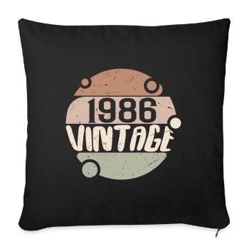 Vintage 1986 Retro Gifts 1986 Vintage 1986 - Sofa pillowcase 17,3'' x 17,3'' (45 x 45 cm) - black - Front