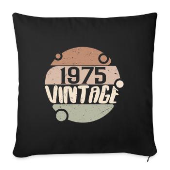 Vintage 1975 Cadeaux rétro 1975 millésime 1975 - Housse de coussin décorative 45 x 45 cm - noir - Devant