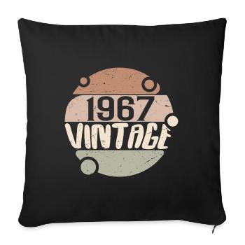 Jahrgang 1967 Retro Geschenke 1967 Jahrgang 1967 - Sofakissenbezug 45 x 45 cm - Schwarz - Vorne