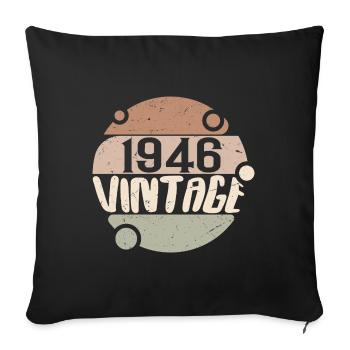 Vintage 1946 Cadeaux rétro 1946 millésime 1946 - Housse de coussin décorative 45 x 45 cm - noir - Devant