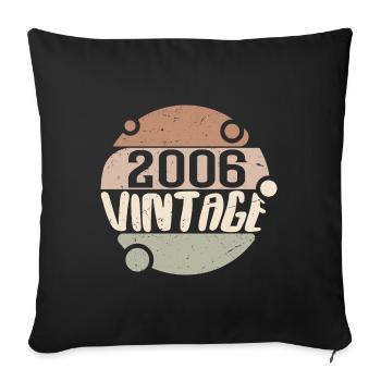 Vintage 2006 Cadeaux rétro 2006 millésime 2006 - Housse de coussin décorative 45 x 45 cm - noir - Devant