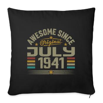 Built in July 1941 | Gift July 1941 - Sofa pillowcase 17,3'' x 17,3'' (45 x 45 cm) - black - Front