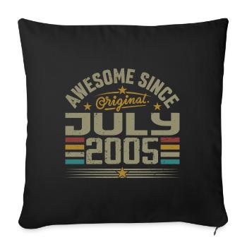 Construit en Juillet 2005 | Cadeau Juillet 2005 - Housse de coussin décorative 45 x 45 cm - noir - Devant