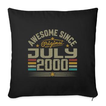 Built in July 2000 | Gift July 2000 - Sofa pillowcase 17,3'' x 17,3'' (45 x 45 cm) - black - Front