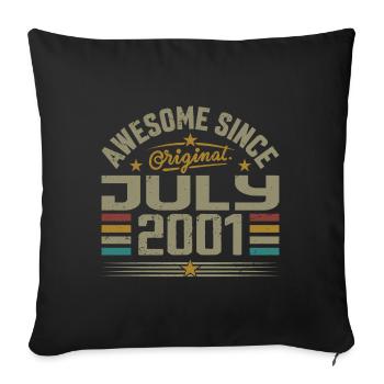Construit en Juillet 2001 | Cadeau Juillet 2001 - Housse de coussin décorative 45 x 45 cm - noir - Devant
