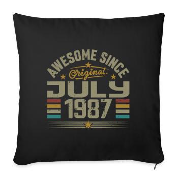 Baujahr Juli 1987 | Geschenk Juli 1987 - Sofakissenbezug 45 x 45 cm - Schwarz - Vorne
