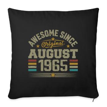 August 1965 Birthday August 1965 August 1965 Retro - Sofa pillowcase 17,3'' x 17,3'' (45 x 45 cm) - black - Front
