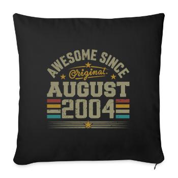 Août 2004 Anniversaire Août 2004 August 2004 Rétro - Housse de coussin décorative 45 x 45 cm - noir - Devant