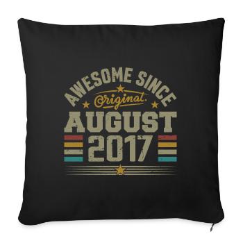 August 2017 Birthday August 2017 August 2017 Retro - Sofa pillowcase 17,3'' x 17,3'' (45 x 45 cm) - black - Front