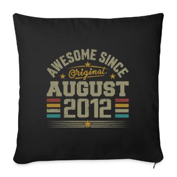 August 2012 Geburtstag August 2012 August 2012 Retro - Sofakissenbezug 45 x 45 cm - Schwarz - Vorne