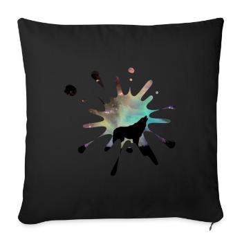 Taches de couleur Loup - Housse de coussin décorative 45 x 45 cm - noir - Devant