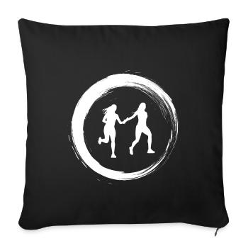 Sporty Hobby Leidenschaft Staffelauf - Sofakissenbezug 45 x 45 cm - Schwarz - Vorne
