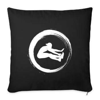 Sporty Hobby Leidenschaft Weitsprung - Sofakissenbezug 45 x 45 cm - Schwarz - Vorne